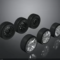 High Quality Car Tires With Black And Silver Rims And Tread Patterns