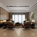 Elegant Modern Dining Living Room Interior With Round Table White Chairs Chandelier And Cabinets