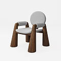 Modern Children's Chair With Wooden Legs And Light Gray Padded Seat