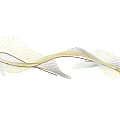 Elegant Modern Chandelier With Feather Design Gold White Curved Flowing Shape