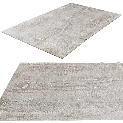 Light Toned Square Rug With Textured Pattern 3d model