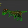 Red Crest Dinosaur 3D Model With Fierce Expression And Red Brown Skin