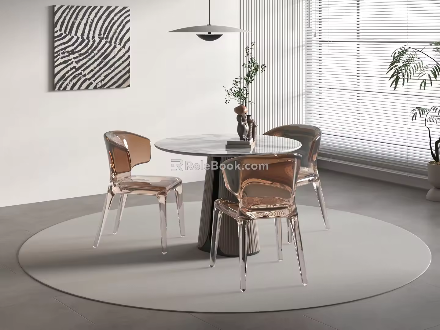 Modern leisure table and chair negotiation table and chair table and chair combination 3d model