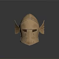 Ancient Warrior Golden Helmet With Mythical Creature Carvings And Wing Design