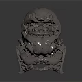 Mechanical Metal Head Sculpture With Intricate Gear Details And Shiny Surface
