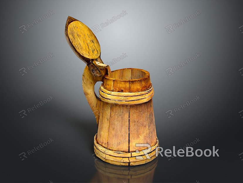 Beer Cup Cartoon Wine Cup Wooden Wine Cup Mug Cup Water Cup Container Realistic model