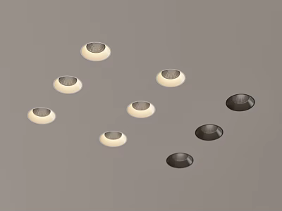 Stylish Downlights and Spotlights in White and Black Modern Design for Home Interiors 3d model
