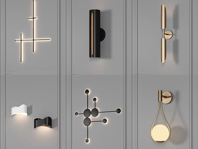 Modern Wall Lamps Collection With Various Contemporary Designs And Styles 3d model