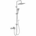 Modern Chrome Shower System With Rainfall Head Handheld Sprayer And Mounting Bracket