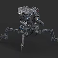 Futuristic Combat Weapon Featuring Mechanical Legs Advanced Cannon And Metallic Structure