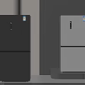 Black And White Multi Door Upright Refrigerators With Modern Design In Showroom