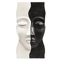 Black and White Face Sculpture Modern Wall Decor with Minimalist Design for Home Interior