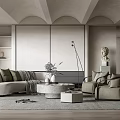 Modern sofa coffee table combination 3d model