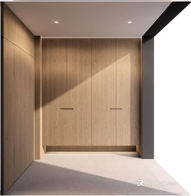 Modern Entryway Hallway Interior Design With Wooden Cabinets And Natural Light 3d model 