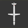 White Aerodynamic Military Missile With Wings Tail Fins And Engine Structure