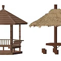 modern pavilion landscape pavilion thatched pavilion village pavilion village structure village sketch wood frame pavilion 3d model