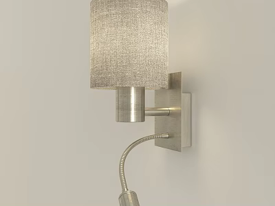 Modern Wall Lamp With Linen Fabric Shade And Metal Bracket For Home Decor 3d model