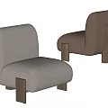 Modern Upholstered Leisure Chairs With Wooden Legs And Two Tone Colors