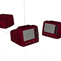 Three Vintage Red Televisions Featuring Retro Design And Various Angles