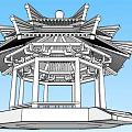 Traditional Chinese Pavilion With Multi tiered Roof Pillars And Stone Steps
