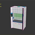 White Electronic Storage Cabinet With Transparent Window Blue Top Design And Display Screen