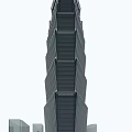 Modern Skyscraper With Vertical Design And Glass Facade Structure 3d model