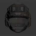 Brown Tactical Futuristic Armored Sci Fi Helmet With Detailed Panel And Vents