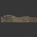 Modern Broken Stone Platform With Damaged Surface And Loose Rubble Pieces 3d model