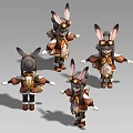 Steampunk Rabbit Characters With Mechanical Goggles And Detailed Costumes In Various Poses
