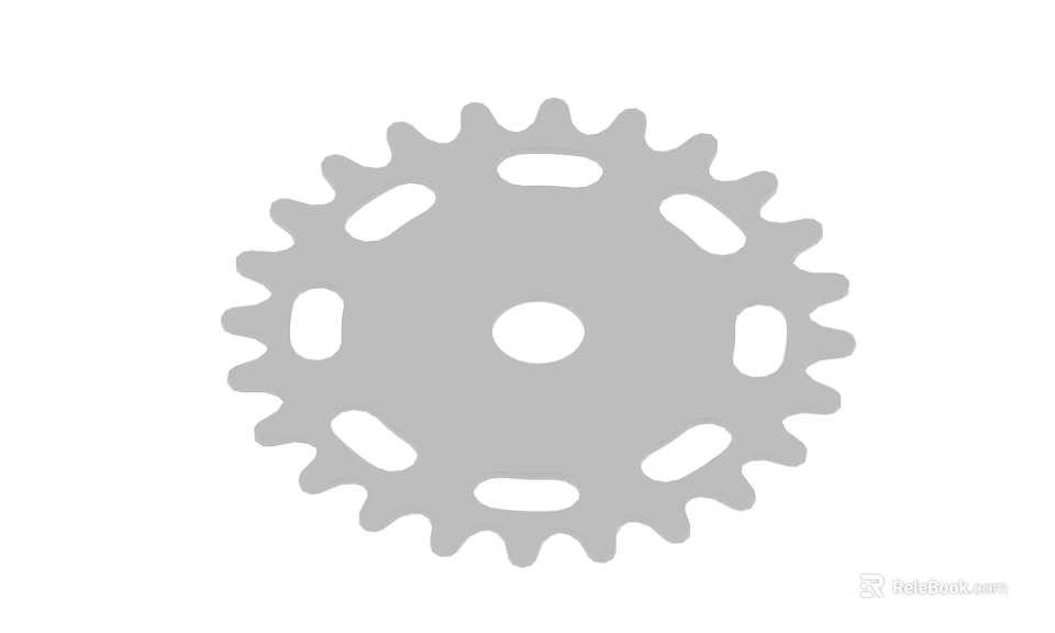 Gray Metal Gear With Circular Design Multiple Teeth And Center Hole 3d model