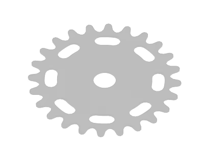 Gray Metal Gear With Circular Design Multiple Teeth And Center Hole 3d model