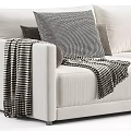White and Gray Sectional Sofa with Decorative Pillows Throw Blanket Multiple Color Options Modern Design 3d model