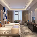 Hotel Guest Room Modern Interior With Living Area TV Fireplace Sofa And Coffee Table