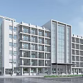 modern office building multi-storey office building 3d model