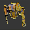 Mechanical Character And Spider Creature With Yellow Purple Multi Legged Mechanical Structure Design