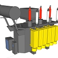 Modern transformer three-phase oil-immersed transformer 3d model