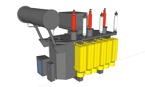 Modern transformer three-phase oil-immersed transformer 3d model