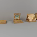 Hand Carved Wooden Sculpture Display Cases With Circular Artwork And Engraved Boxes