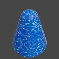 Blue Cone Shaped Object With Water Ripple Texture Against Gray Background
