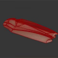 Sleek Red and Silver Concept Sports Car with Streamlined Metallic Finish and Futuristic Design