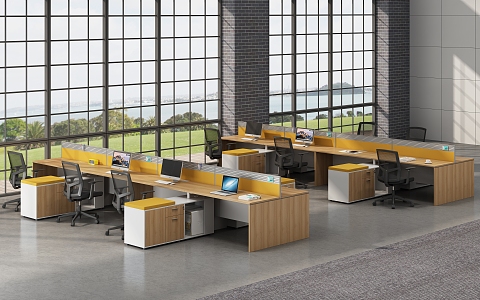 Open Office Area Desk Workstation Staff Office with Bed Workstation Financial Office Staff Office Screen Workstation Screen 3d model