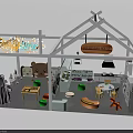 Swing Door Design For Exhibition Booth With Wine And Bakery Coffee