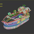 Modern Wooden Boat Design With Propellers Engines And Inflatable Base Structure