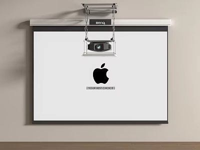 Projection Monitoring Setup With BENQ Projector And Projection Screen 3d model