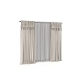 Beige Linen Curtains with White Sheer Layer and Pleated Top Design