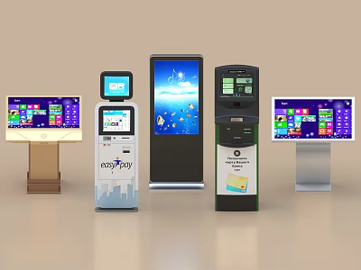Smart Self Service Terminals With Interactive Displays And User Friendly Interfaces 3d model