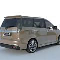 Golden MPV Car With Modern Sleek Exterior Design And Stylish Alloy Wheels