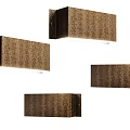 Modern Textured Brown Wall Lamps With Rectangular Shape For Interior Decoration 3d model