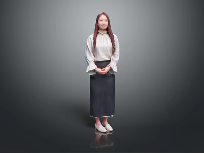 modern woman figure beautiful girl 3d model