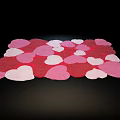 Heart Pattern Shaped Decorative Rug in Red Pink and White Colors
